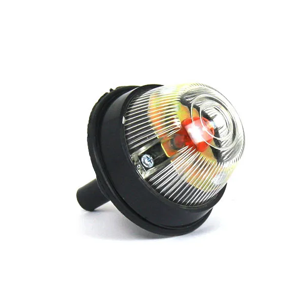 Указатель поворота УП-102 БЕЛЫЙ желтая лампа/прозрачный рассеиватель/ с пыльником ТАС 24В # УП-102